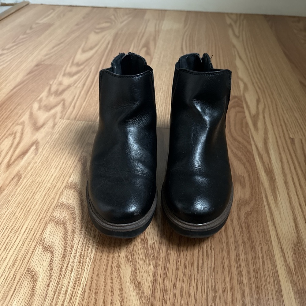 Black Leather Ankle Boots